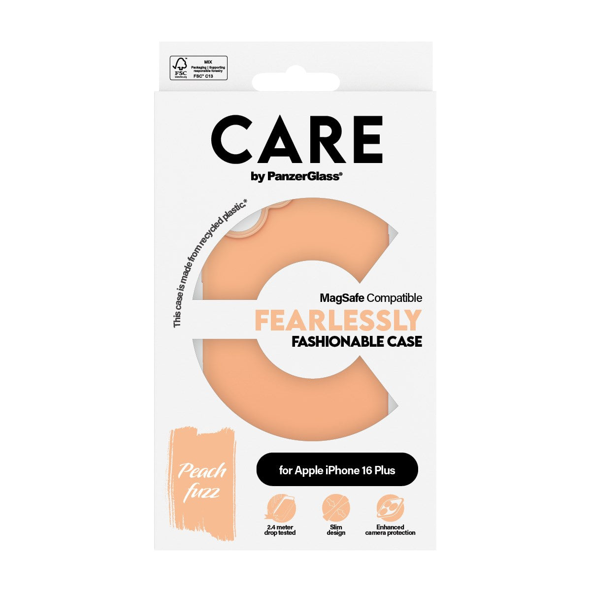 CARE by PanzerGlass® Fashionable Case Peachy w. MagSafe iPhone 16 Plus